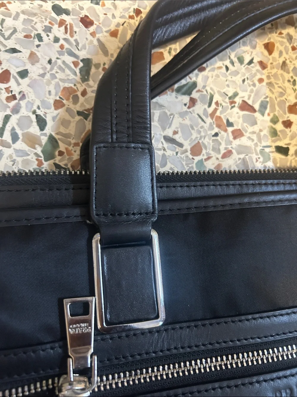 Black Nylon & Leather Briefcase